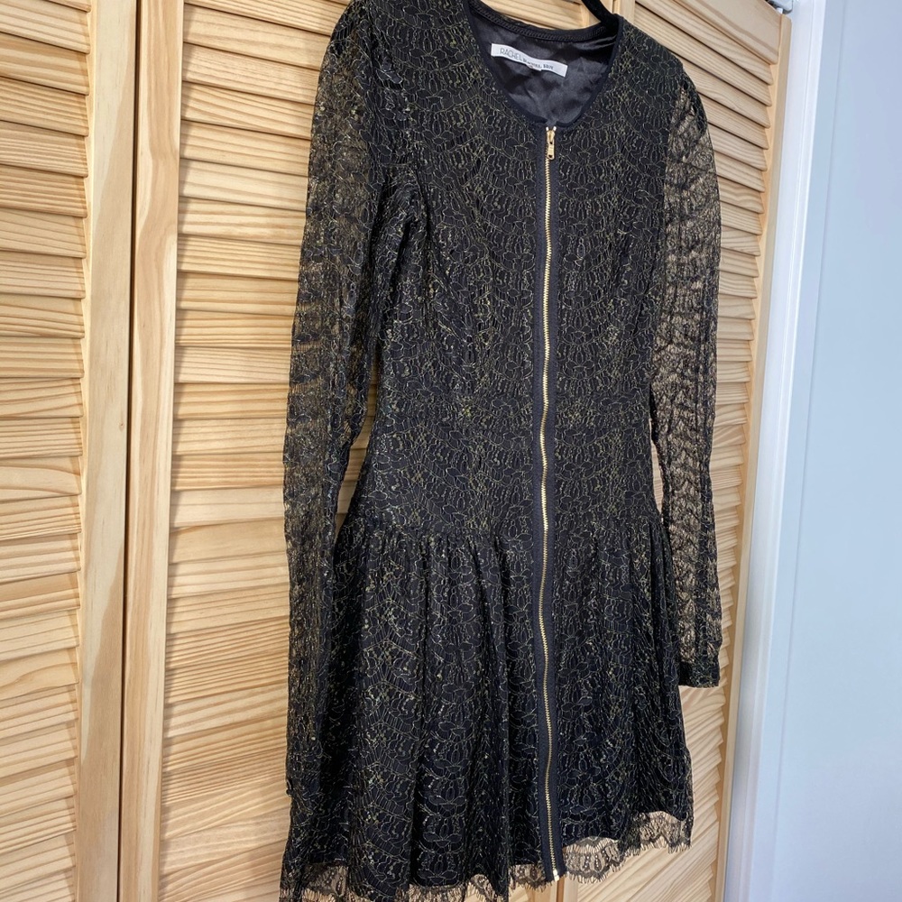 Rachel Rachel Roy Black and Gold Lace Dress
